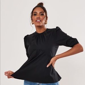 Missguided Black Peplum Top